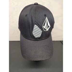 VOLCOM Men's Fitted Hat Cap Flexfit SZ S/M Black Stretch VOLCOM Slightly Removed